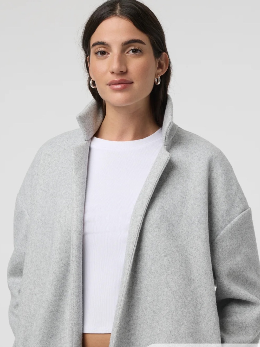 Vuori Soho Oversized Open Front Melton Overcoat - Picture 4 of 14